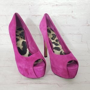 Jessica Simpson Carri hot pink platform heels 8.5
